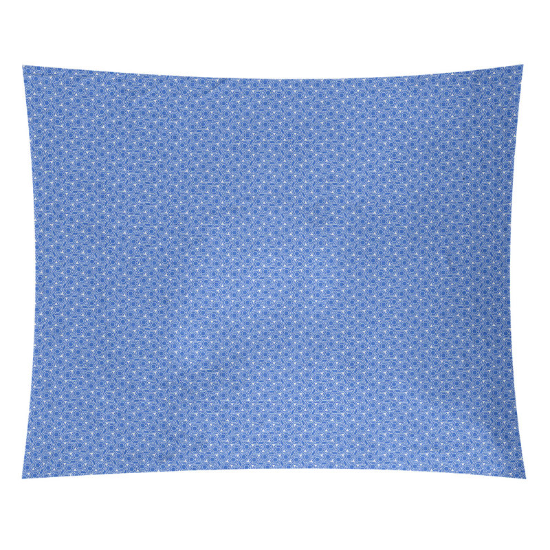 Tapisserie murale en polyester à treillis hexagonal, H 91 po x l 107,5 po, Bleu