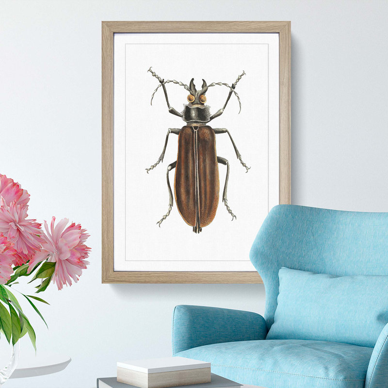 Beetle by George Shaw - Framed Print, 60cm H x 40cm W x 2cm D, Oak