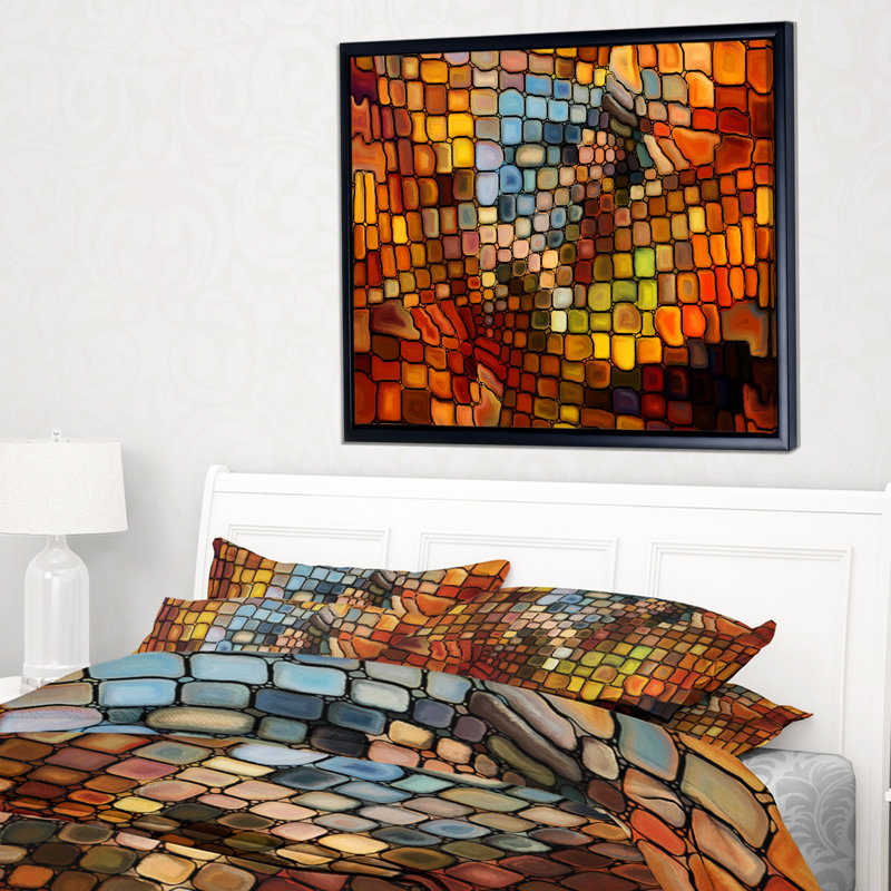 Rêve de vitrail - reproduction d'art, H 12 po x l 20 po x P 1 po, Toile avec cadre flottant