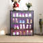 Led Shoe Storage Container - 4 Tier Stackable Wooden Box With Glass Door For Sneakers & Tempered Display-1068289080
