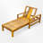 Outdoor Solid Wood Chaise Lounge With Cushion-747211306