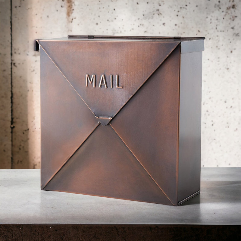 Rockford Aluminum Wall Mounted Mailbox, Copper