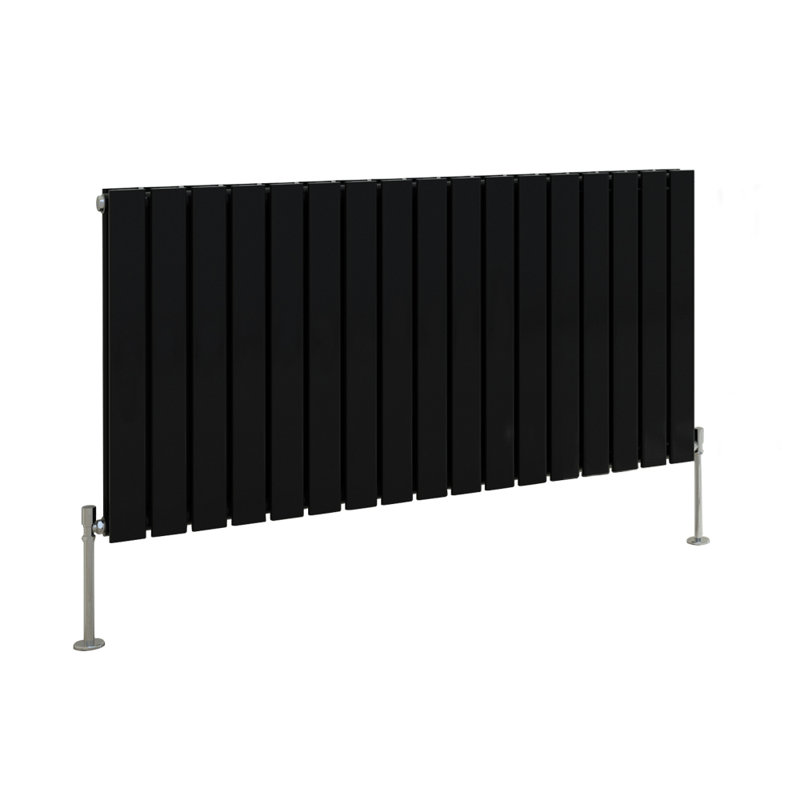 Shonda Horizontal Double Flat Panel Radiator, 60cm H x 115.6cm W, Normal Black