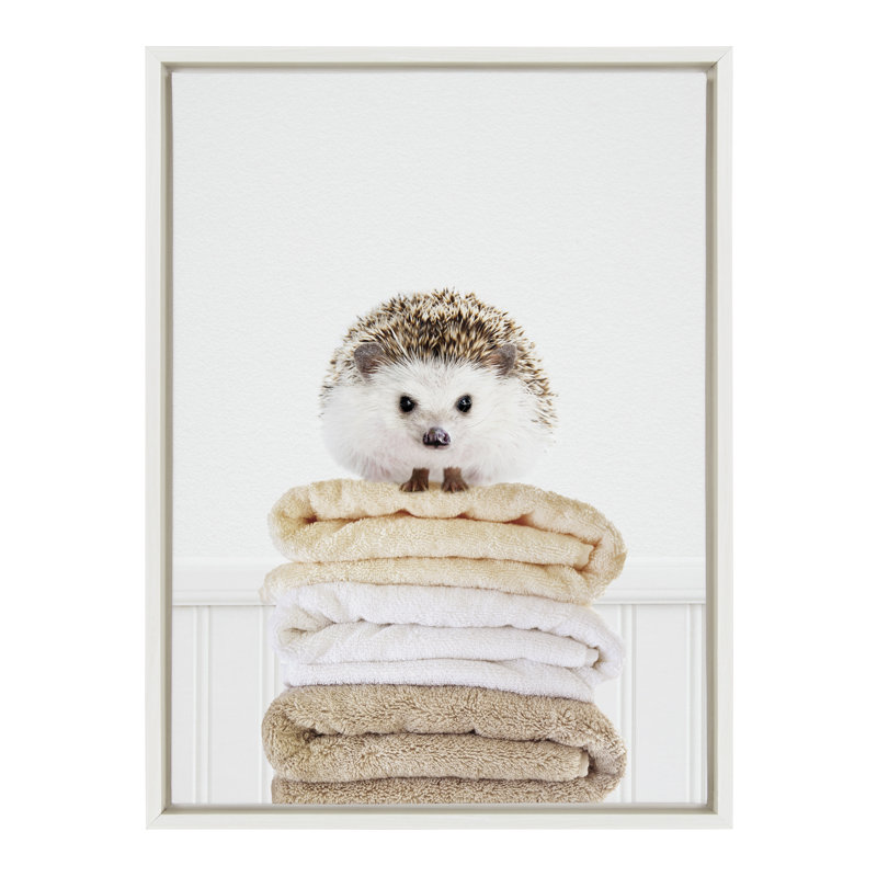 «Fold Hedgehog 1» par Amy Peterson, reproduction d'art sur toile encadrée, Blanc
