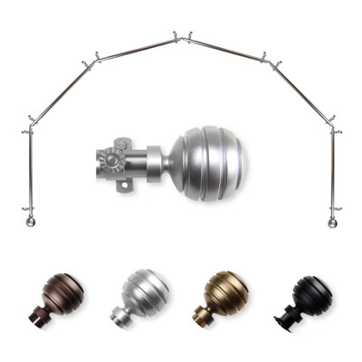 Tringle à rideaux simple pour fenêtre à 6 côtés Pepin