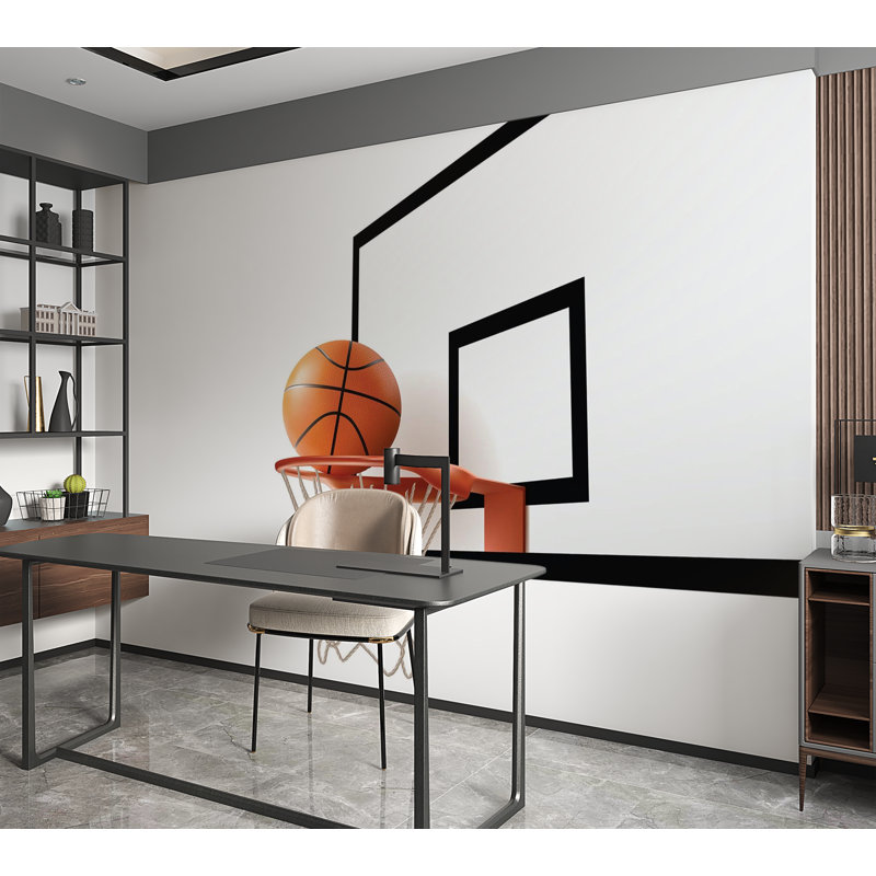 Murale pelez et collez de qualité supérieure - Action de panier de basketball, L 120 po x l 180 po