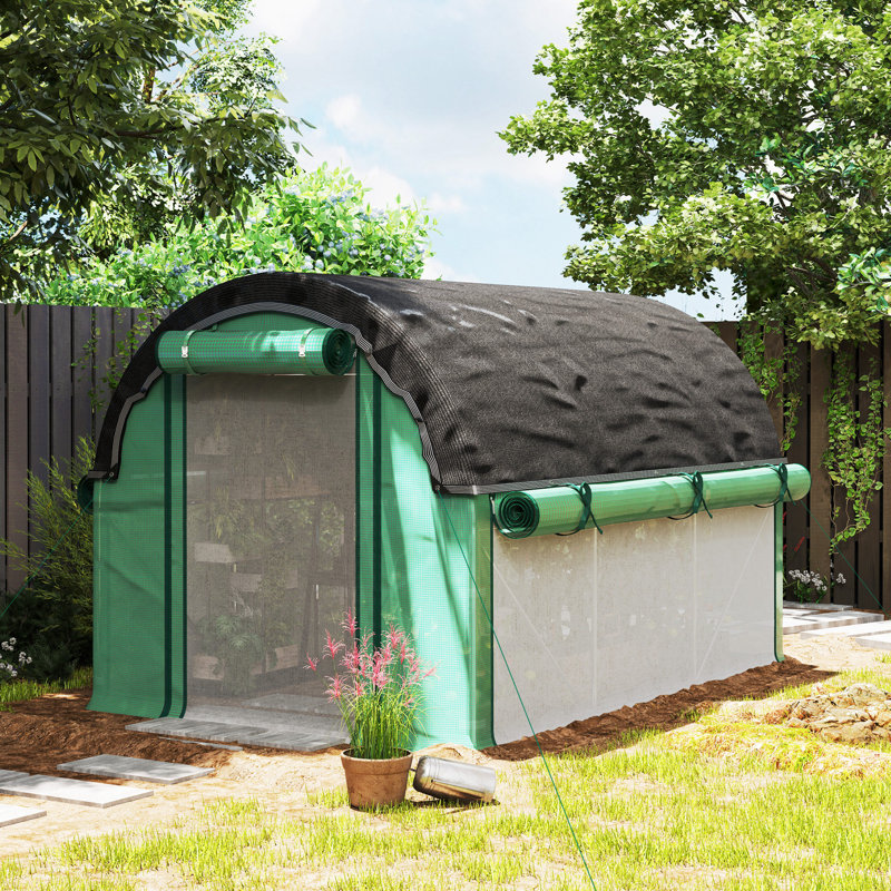 Maison chaude avec serre et moustiquaire de plain-pied, vert, H 6,5 pi x l 6,6 pi x P 6,6 pi 