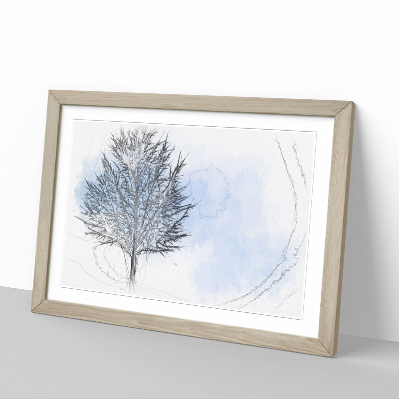 Tree in the Winter Vol.1 - Picture Frame Graphic Art, Oak, 36cm H x 48cm W x 2cm D