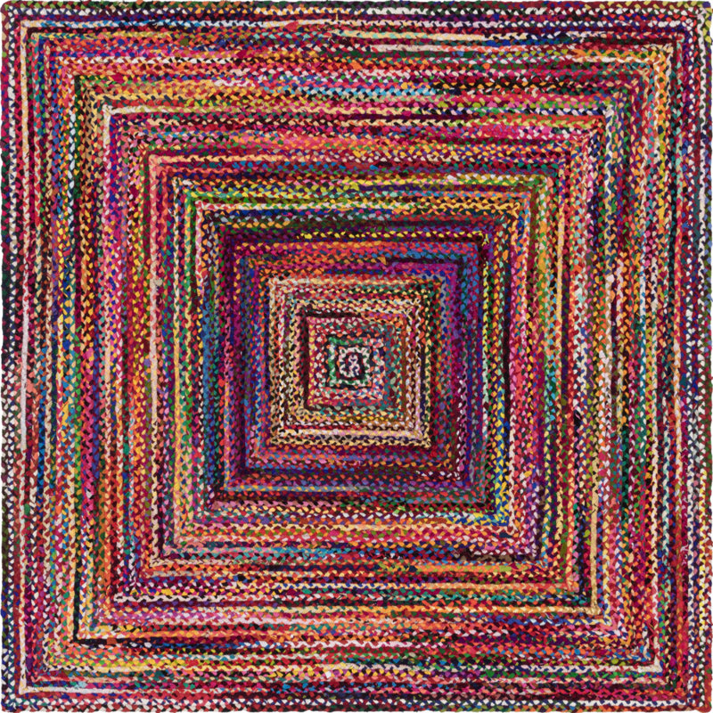 Marcantel Performance Cotton Abstract Indoor Rug, Square 8'