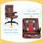 Fauteuil de bureau à 6 points de massage vibrant avec chaleur, fauteuil de direction en microfibre à haut dossier avec dossier inclinable, accoudoirs rembourrés et télécommande