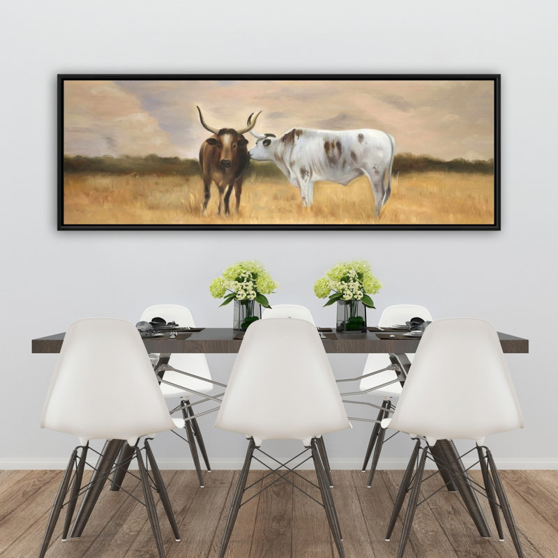 "Troupeau de nguni" sur toile, H 20 po x l 60 po
