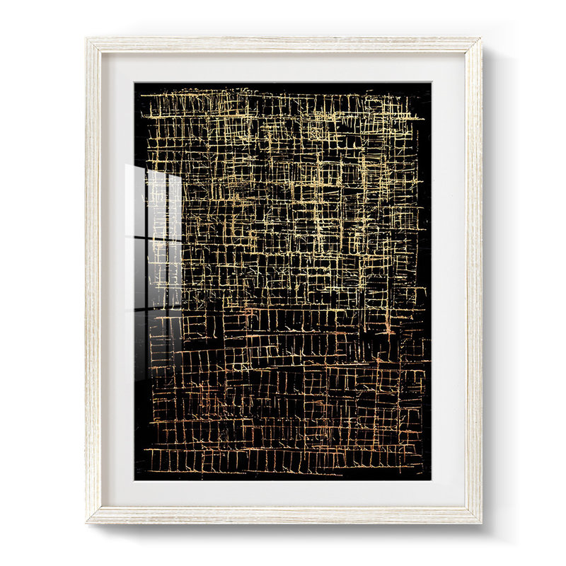 Imprimé hachuré I - impression encadrée, H 28,5 po x l 20,5 po, Blanc