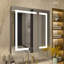 Tankersley Recessed or Surface Mount Frameless 3 Door Medicine Cabinet with 6 Adjustable Shelves and Lighting-1587928934-1587928942