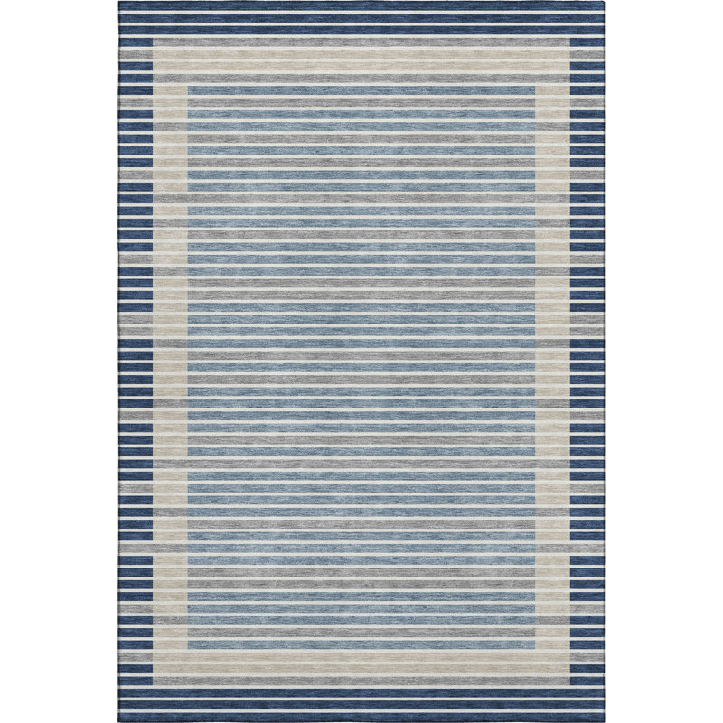 Premium Machine Washable Elize AMF1398 Stripes Rug, Rectangle 9' x 12'