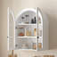 Armoire murale arquée, L 23,62 po x l 8,97 po x H 31,61 po, bois massif et panneau de fibres à densité moyenne, 1 pièce, naturel, avec portes en verre trempé et tablette réglable-1890889251