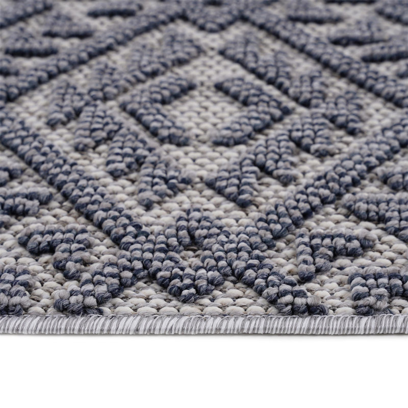 Tapis d'intérieur / extérieur blanc / gris Collection, Tapis de couloir 2 pi 2 po x 8 pi