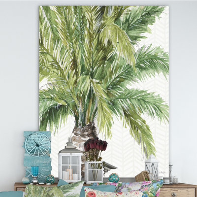 « mixed botanique verts palms v », reproduction d’art sur toile