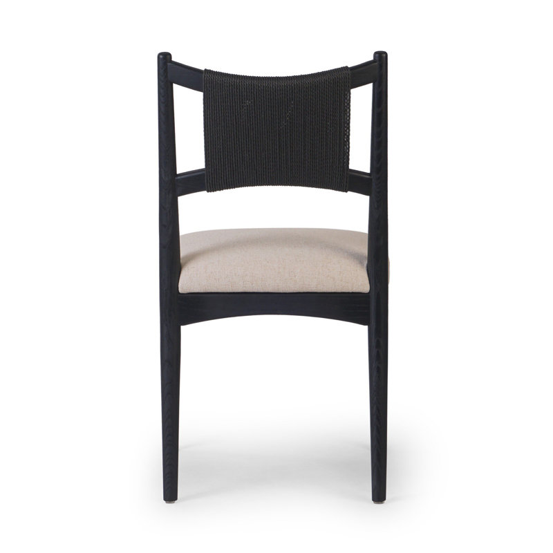 Haddon Dining Chair-Light Natural Rush, Black