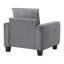 Fauteuil d'appoint rembourré à accoudoirs roulés gris