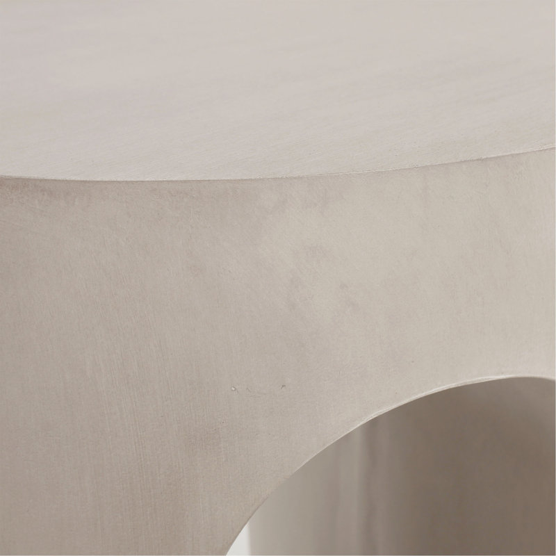 Outdoor MGO Round With U-Shape Side Table, Light Grey