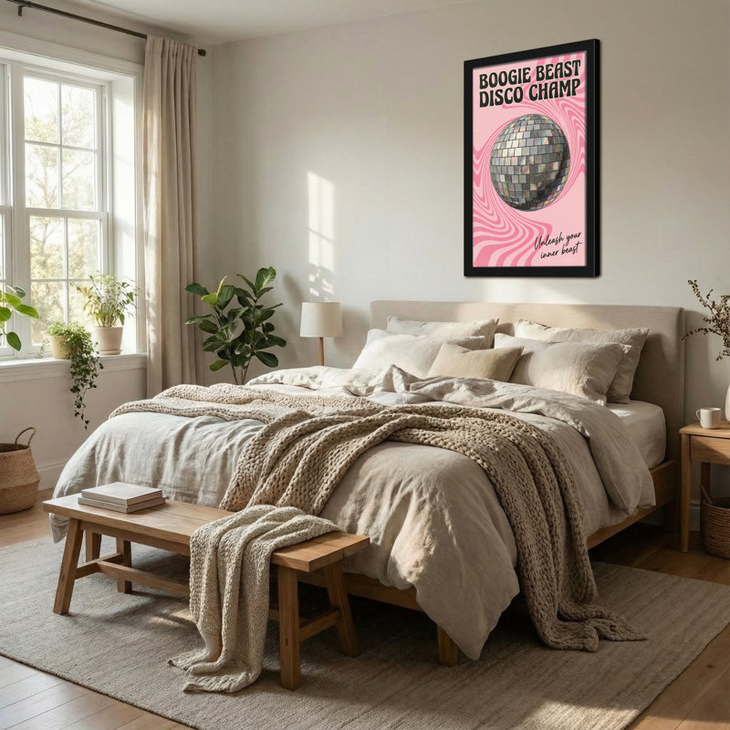 Motif de boule disco abstraite tourbillon rose