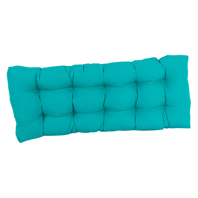 Outdoor 4.5'' Bench Seat Cushion, 46" W x 19" D, Aqua Blue