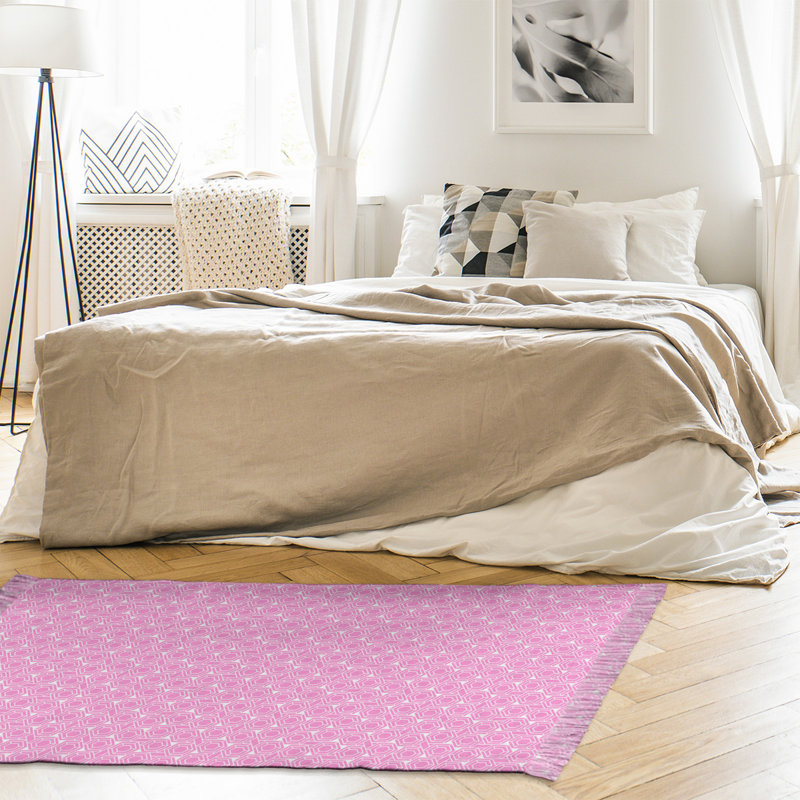 Tapis classique rose à motif hexagonal Mcguigan, Non