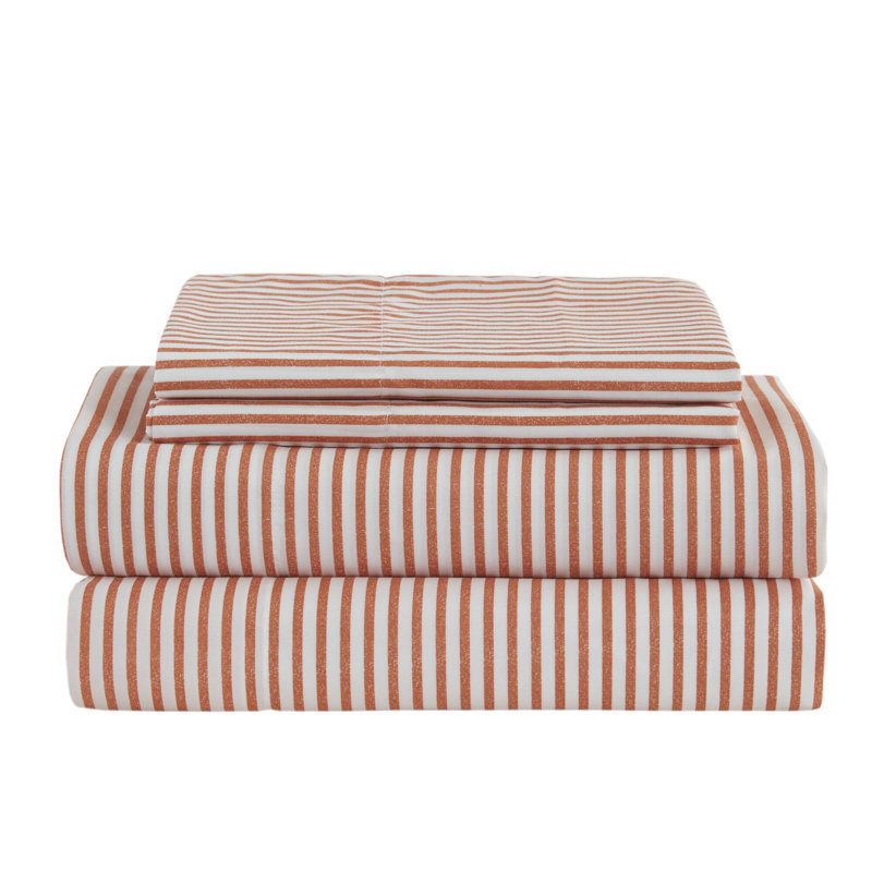 Full Coral and Grey Microfiber Reversible Bed in a Bag Set