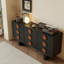 Armoire d'appoint en bois manufacturé noir massif