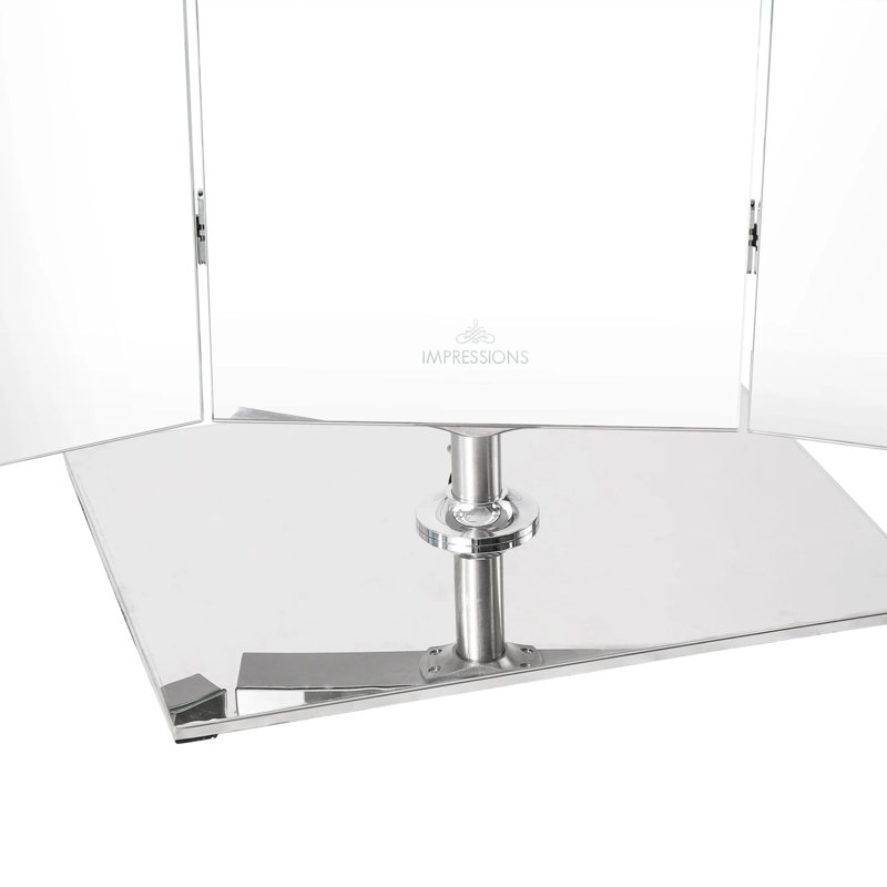 Miroir de maquillage pleine grandeur Trifecta avec support pivotant à 180 degrés et bande lumineuse à DEL, Blanc