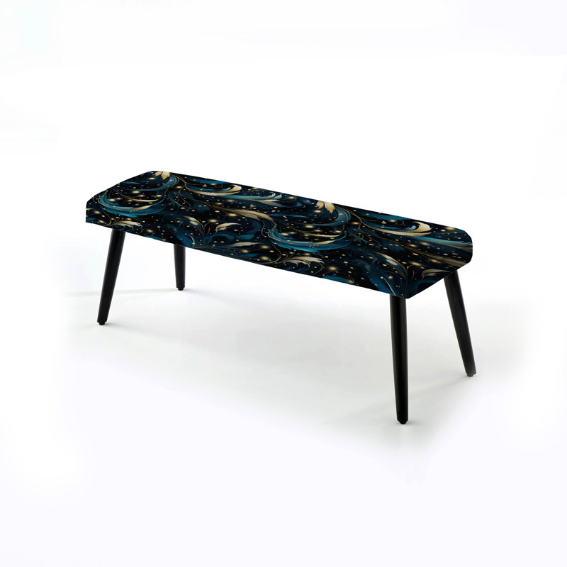 Cosmic Noir Moody Patterns - Banc rembourré noir abstrait