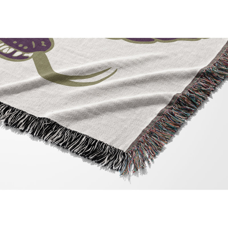 Spiga Snake Cotton Blend Blanket Throw, Purple, 60" L x 60" W
