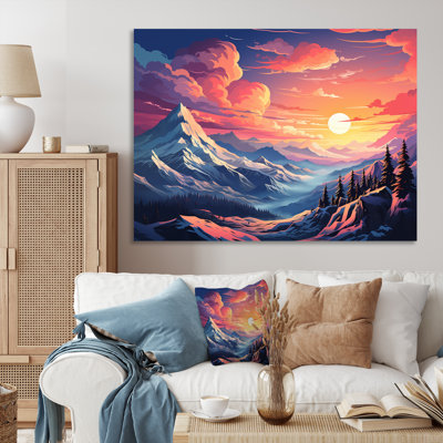 «Space Landscape Mountain Sunset», art mural