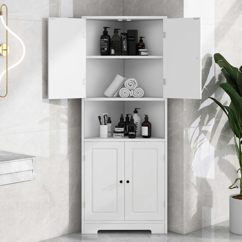 Armoire de rangement de coin haute pour salle de bain
