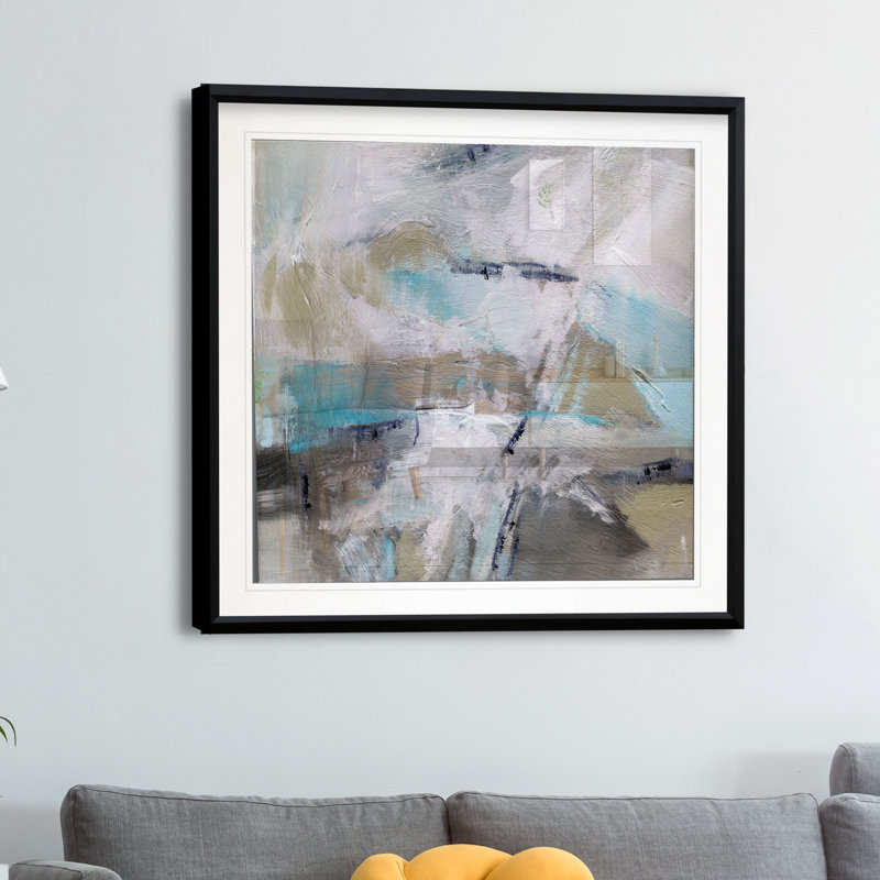 'Perpendicular' - Painting Print, 30.5" H x 30.5" W x 1.5" D, Black Plastic Framed