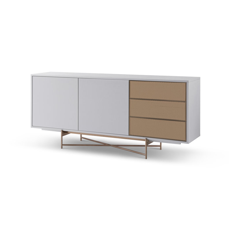 Albanie 179.9 Cm Wide 3 Drawer Sideboard, White