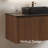36" Modern Bathroom Brown Single Vanity with Black Ceramic Basin