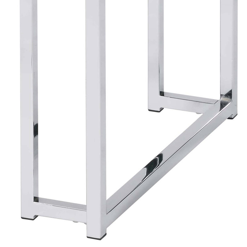 Natural Oak & Chrome Finish End Table