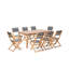 Lilith 8 - Person Acacia Solid Wood Patio Dining Set Extendable and Umbrella Hole Included Rectangular Table