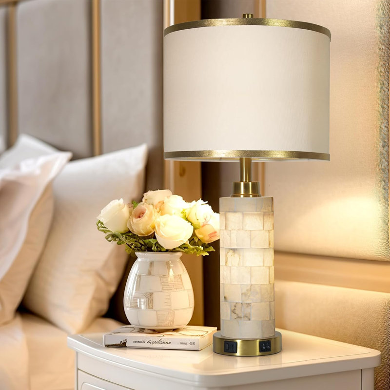 Natural Snowflake Gypsum Table Lamp