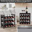 Support à vin à 6 niveaux pour plancher, support de rangement pour 24 bouteilles de vin en bambou avec plateau de table pour bar de cuisine-96688074
