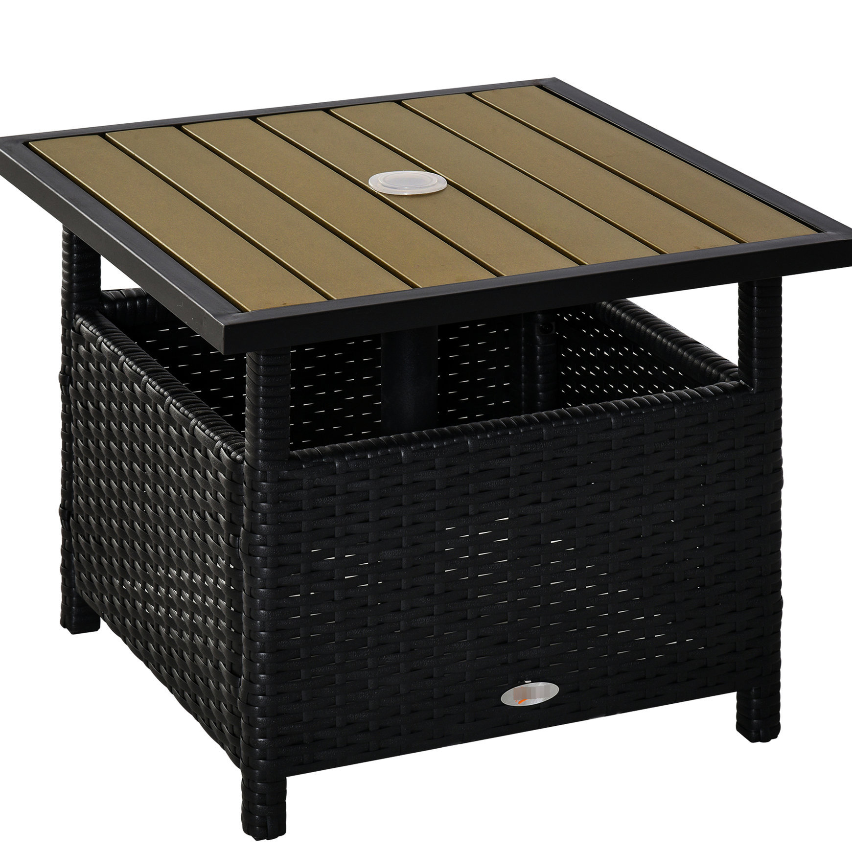 Latitude Run® Black Side Table With Steel Support - Outdoor, Patio ...