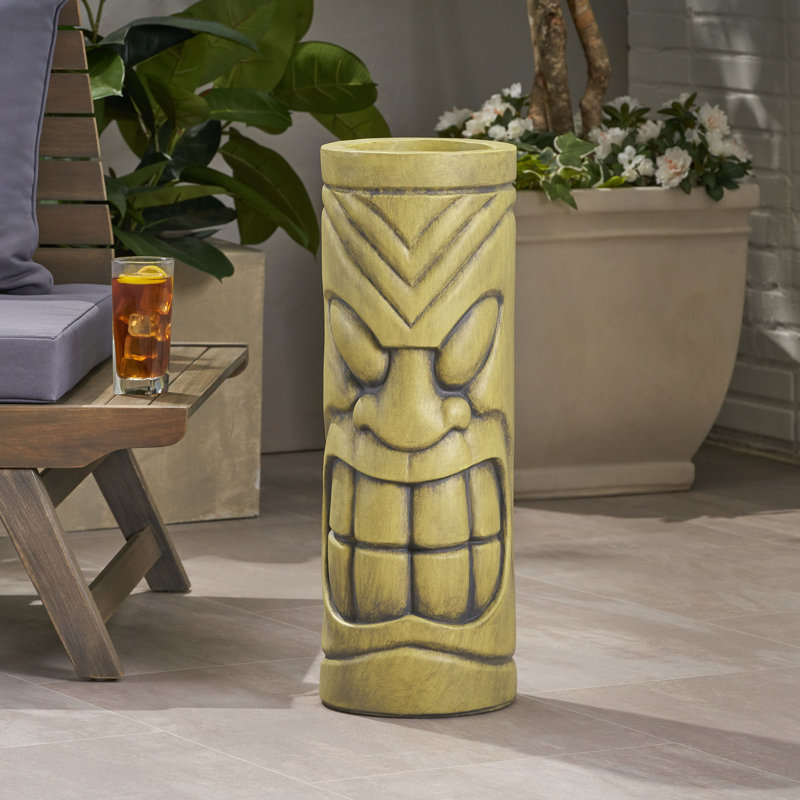 Pot à fleurs antique en pierre verte avec face décorative pour plantes