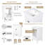 Meuble-lavabo moderne de 20 po avec lavabo en céramique, armoire autoportante blanche avec portes doubles, tiroir, butoirs de porte magnétiques et patins réglables-400234303