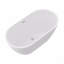67" Acrylic Freestanding Bathtub, Elegant Oval Shape Soaking Bathtub, Glossy White, Chrome Overflow & Pop-Up Drain