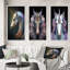 «Beautiful Portrait Of A Unicorn», 3 pièces sur toile-172025311-172025308