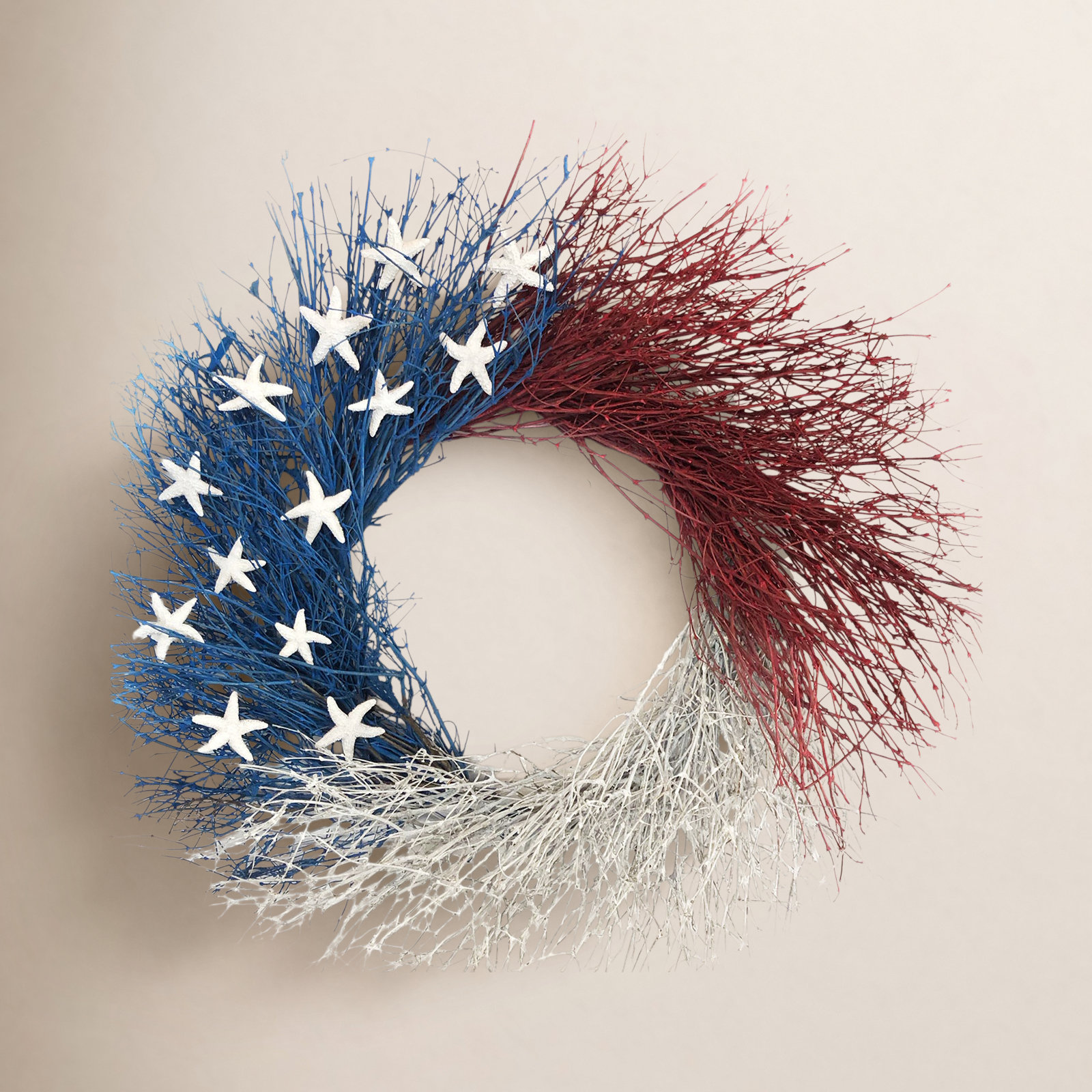 22'' Independence Day Handcrafted Dried Mixed Assortment Wreath