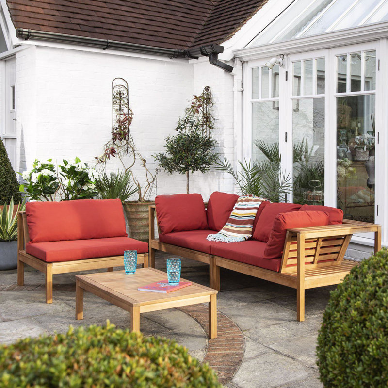 Collinward 240cm Wide Outdoor, Red, No Umbrella