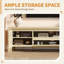 Meuble télé de 160 cm de style ferme avec portes et placard, compatible avec un téléviseur de 178 cm, couleur bois