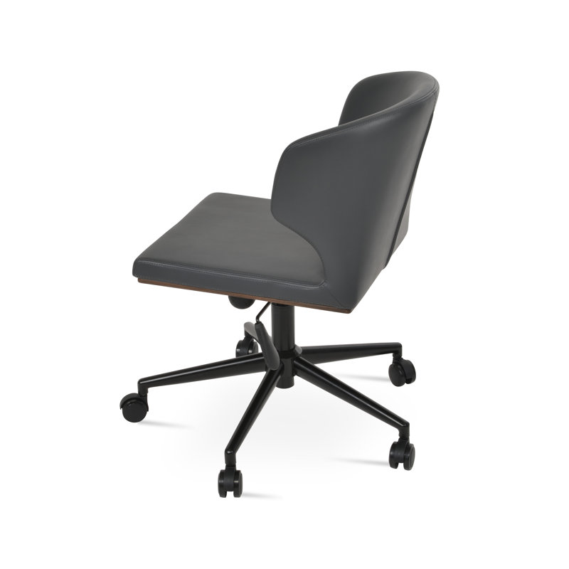 Chaise de bureau Amed, Noir mat, Noir
